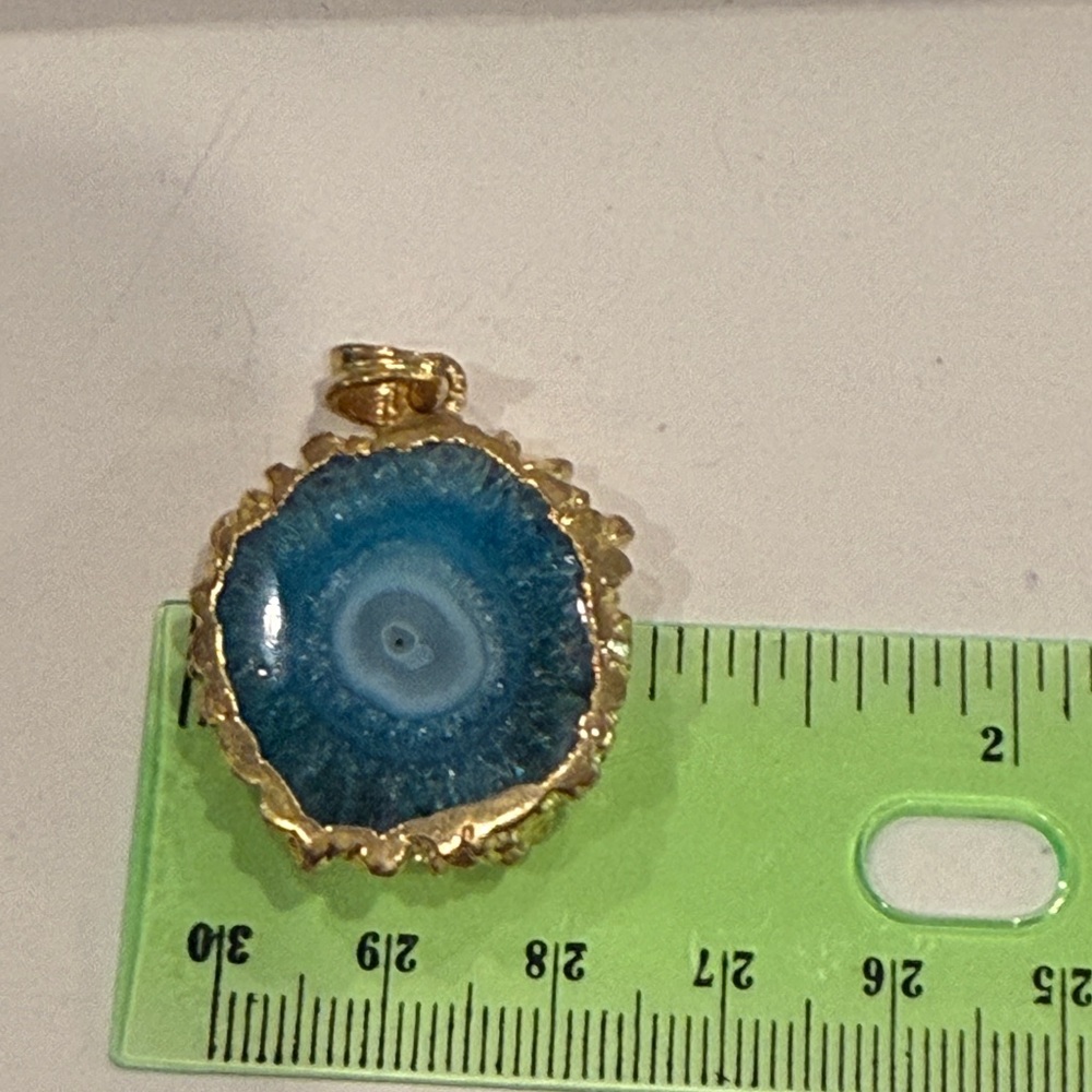 🆕 Natural Solar Quartz Druzy Pendant – Gold-Plated Edge on 925 Sterling Silver - Picture 7 of 10